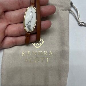 Kendra Scott Elle Leather Wrap Gold with White Howlite
